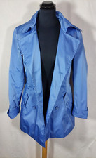 TAIFUN BLAUER GLANZMANTEL, KURZMANTEL, LONGJACKE TRENCHCOAT GROSSE KNÖPFE GR 40