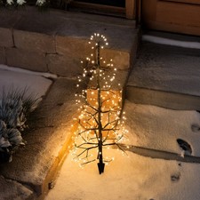 esotec Frei gestaltbarer Solar Weihnachtsbaum mit 200 warmweißen LEDs 103417