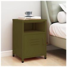Nachttisch olivgrün Stahl