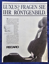 Recaro Autositz CS,  originale Werbung aus 1987
