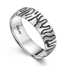 MATERIA Damen Ring Zebra 925