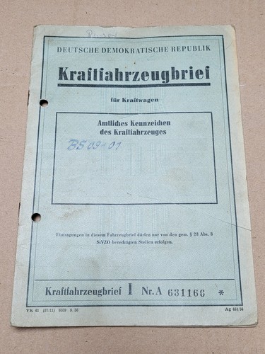 Kfz brief kraftfahrzeugbrief - kfz,