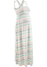 Neu Umstandskleid Gr. 40/42 Weiß Gestreift Damen Maxi Jersey-Kleid