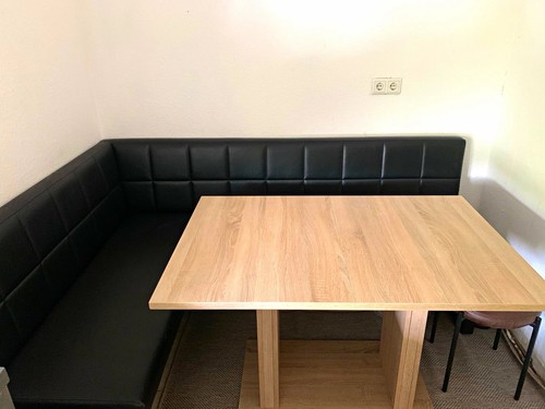 Schwarze eckbank gepolstert - eckbank,