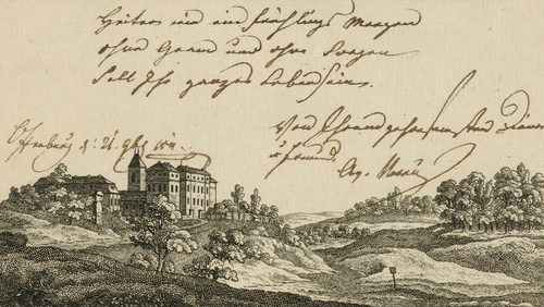 Weimar stammbuchblatt jagd - weimar,