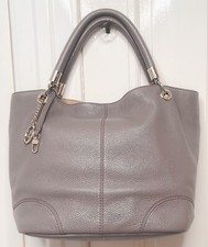 ORIGINAL LANCEL PARIS HANDTASCHE GENARBTES LEDER GRAU