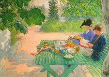 Kunstkarte Carl Larsson "Lesen