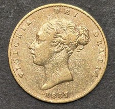 1857 Queen Victoria Gold Half