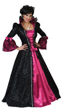 Viktorianisches Kleid Damen Barock Renaissance Damen-Kostüm pink schwarz lang KK
