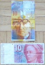 SCHWEIZ / 2 vers. Banknoten