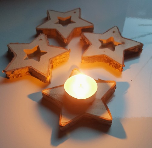 Holzsterne adventskranz 4er - holzsterne,