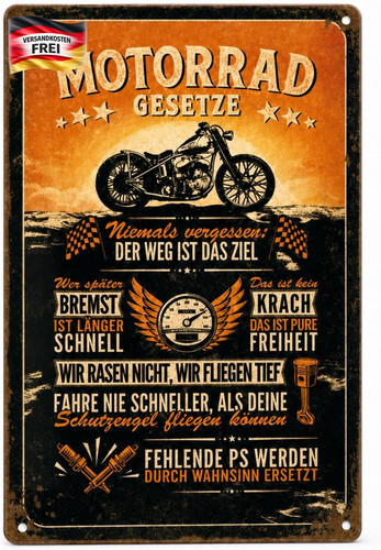 Motorrad dekoschild retro mit - retro,
