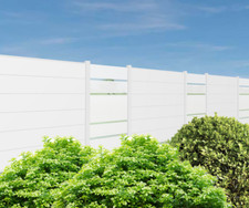 Alu Aluminium Sichtschutzzaun Gartenzaun Steckzaun XL weiß mit Glas Alpha