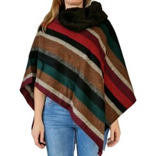 Tweed Poncho Überwurf Cape