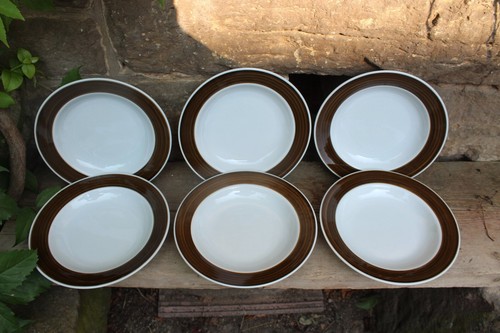 Suppenteller brauner rand - 6,