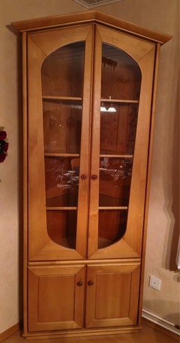 Eckvitrinen vollholz erle - eckvitrinen, vollholz,