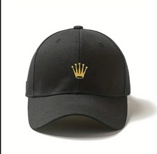 Robuster Leichter Hut mit Verstellbarer Passform Goldene Krone Scwarz S