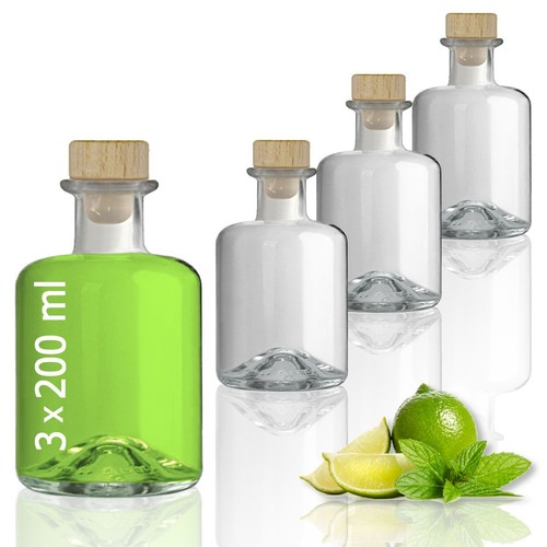 200ml glasflaschen leer mit - 200ml,