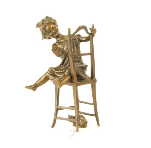 Bronzefigur kleines mädchen - bronzefigur,