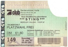 Sting - Mercury Falling Tour 97 - Konzert-Ticket - Bielefeld - vom 19.01.1997