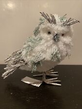 Eule Schneeeule Figur weiß Glitzer Uhu Kauz Skulptur Wald Tier Harry Eule Hedwig