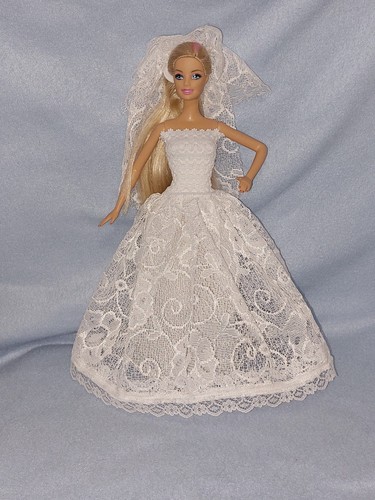 Barbie kleid weißes spitzen - barbie,