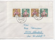 DDR Brief mit Heftchenblatt Sorbische Trachten