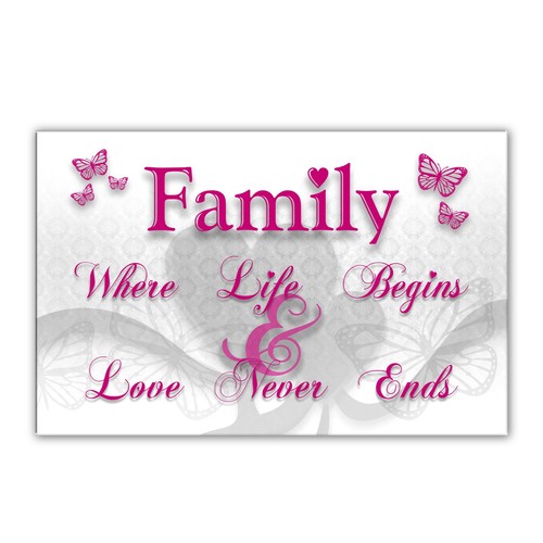 Familie liebe wandbild - liebe, rosa