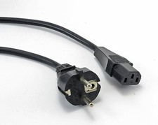 Netzkabel Schutzkontaktstecker 180° , Kaltgerätekupplung 180° C13 ,  0,5 - 5,0 m