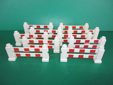 10 Lego Duplo Zaun Zaunteile Zäune Absperrung rot weiß Baustelle  (150424D)