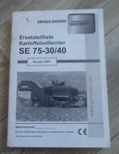Grimme Kartoffelvollernter SE75-30 + SE75-40 Ersatzteilliste