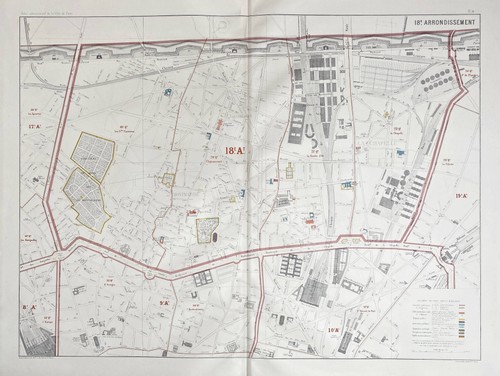 Paris stadtplan city plan - paris, 18