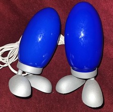 2x Vintage Ikea Fjorton Dino Egg Ei lamp design Tatsuo Konno glass Retro Rocket 