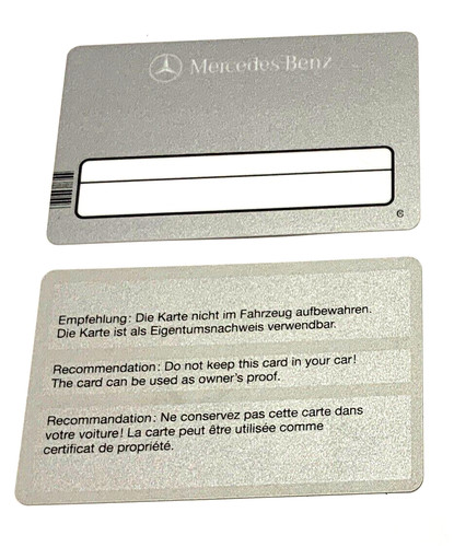Mercedes benz code card - benz,