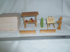 Osterhase mit Verkaufsstand und Tafel    Ostern Osterdeko Erzgebirge 