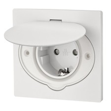 Edelstahl Unterputz Steckdose IP44 I Trittfest Bodensteckdose mit Klappdeckel