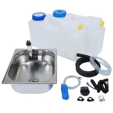 12V Camping Spüle 100mm Bausatz mit 12L Kanister Spülbecken Waschbecken Set