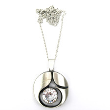 STEN & LAINE Designer Collier 925 Sterling Silber Bergkristall Finnland BIG