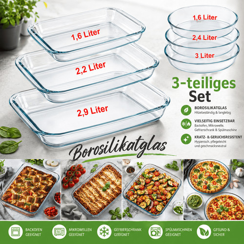 Auflaufform 3er set - auflaufform,