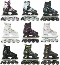 2in1 Schlittschuhe Inlineskates Raven Pulse verstellbar 33-36,37-40,40-43,43-46