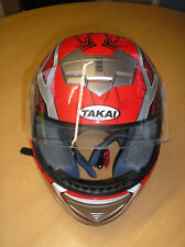 Motorradhelm Integralhelm Größe S Hersteller TAKAI Farbe rot u.a.