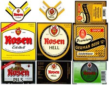 6 alte Bieretiketten nach 1989