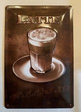 Nostalgie Blechschild "Latte" braun OVP  ca. 20x30 cm