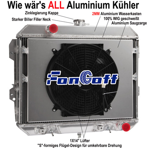 3reihig aluminum kühler - 3reihig, fan