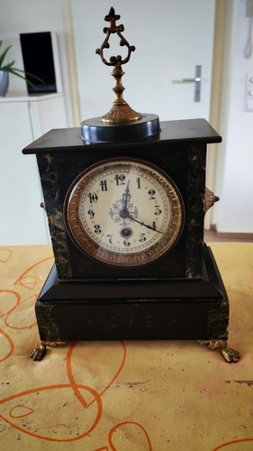 Antik kaminuhr wecker marmor - wecker,