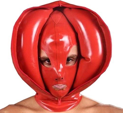 Aufblasbare latex maske - aufblasbare, rot