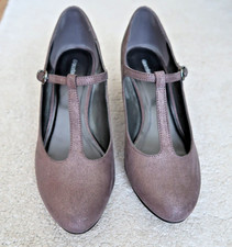 Pumps grau-braun / taupe GLITZER Gr. 40 Verlourslederimitat