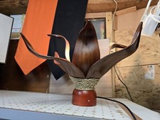 Holz Lampe Kokoslampe Palme Kokosnuss Tischlampe Holzlampe natur Nachttischlampe