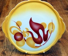 Tortenplatte, Spritzdekor, Art deko, Bauhaus,geometrisch-florales Muster