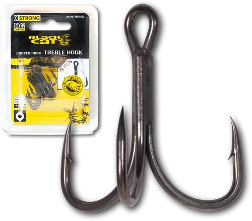 Black cat curved point treble - curved,